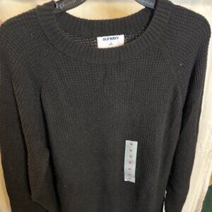 Old Navy Black Waffle Knit Sweater – Size Medium (NWT)